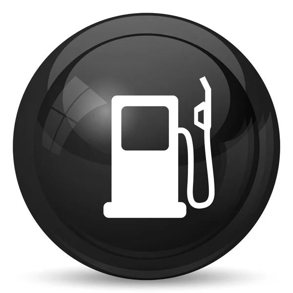 Gas Pomp Pictogram Internet Knop Witte Achtergrond — Stockfoto