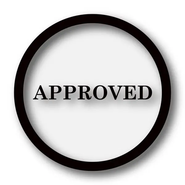 Approved Icon Internet Button White Background — Stock Photo, Image