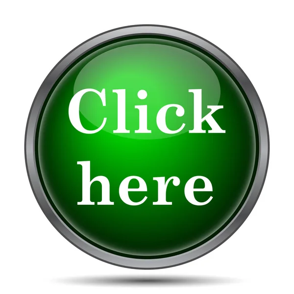 Click Here Icon Internet Button White Background — Stock Photo, Image