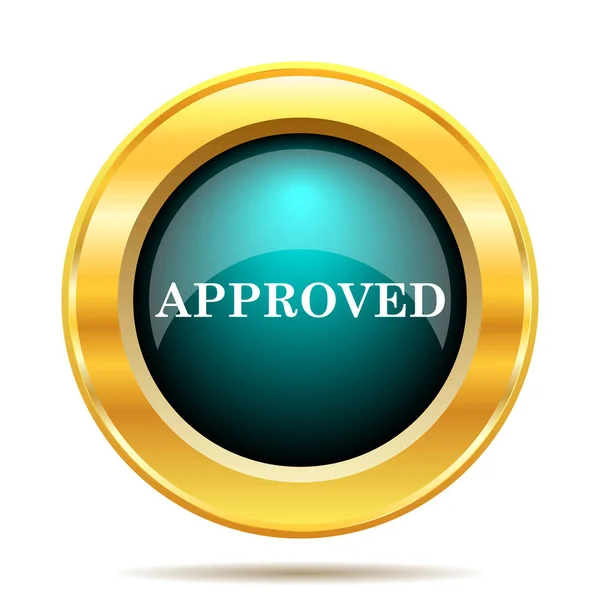 Approved Icon Internet Button White Background — Stock Photo, Image