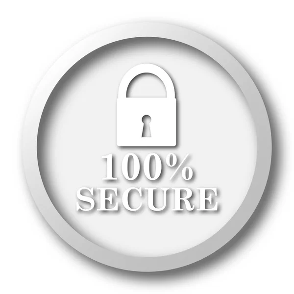 Icono 100 Seguro Botón Internet Sobre Fondo Blanco —  Fotos de Stock