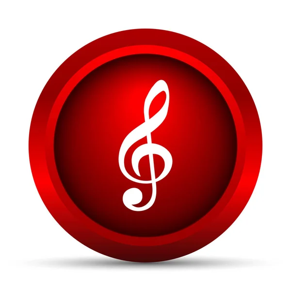 Icono Nota Musical Botón Internet Sobre Fondo Blanco —  Fotos de Stock