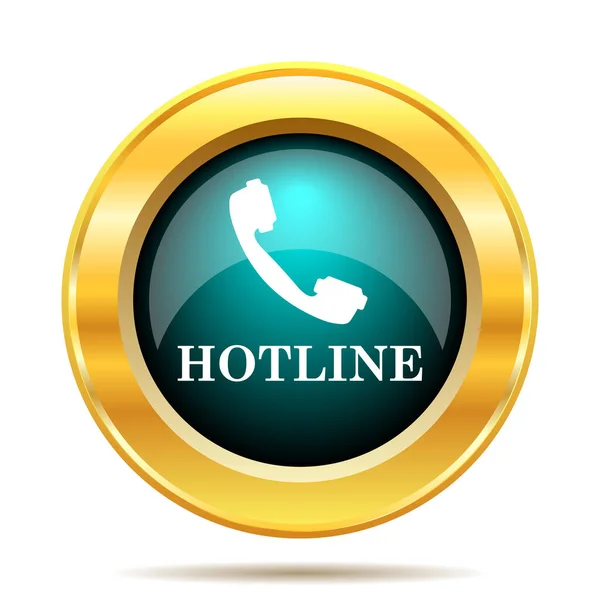 Hotline Pictogram Internet Knop Witte Achtergrond — Stockfoto