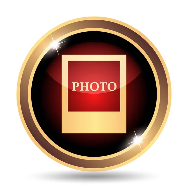 Photo icon. Internet button on white background