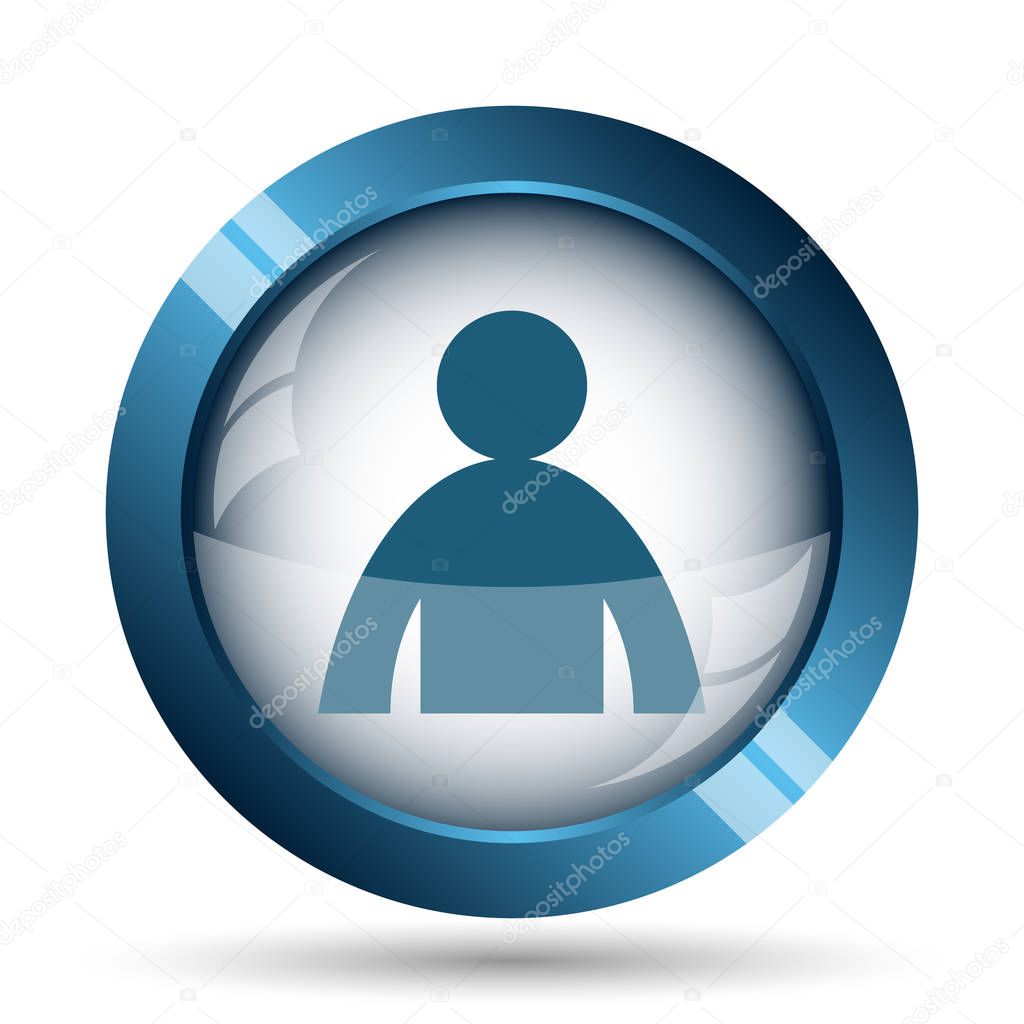 User profile icon. Internet button on white background