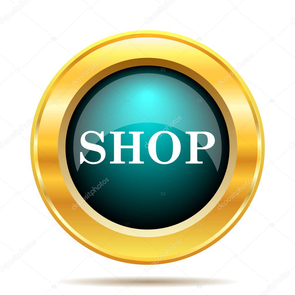 Shop icon. Internet button on white background