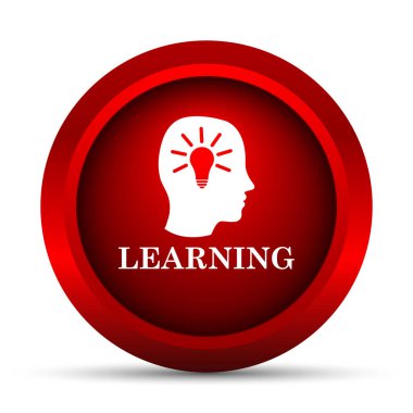 Öğrenme simgesi. Beyaz arka plan üzerinde Internet düğmesi