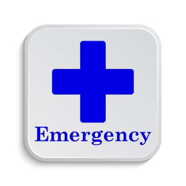 Acil durum simgesi. Beyaz arka plan üzerinde Internet düğmesi