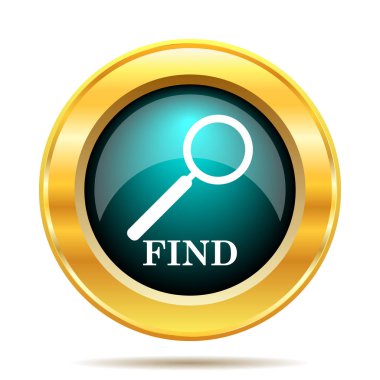 Simgesini bulun. Beyaz arka plan üzerinde Internet düğmesi