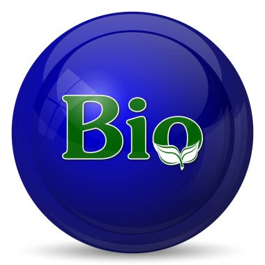 Biyo simgesi. Beyaz arka plan üzerinde Internet düğmesi