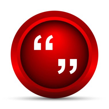 Tırnak işareti simgesi. Beyaz arka plan üzerinde Internet düğmesi