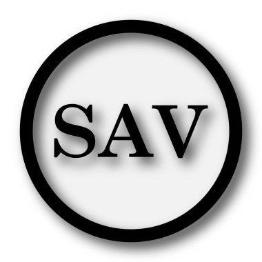 Sav simgesi. Beyaz arka plan üzerinde Internet düğmesi