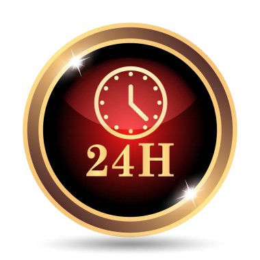 24h saat simgesi. Beyaz arka plan üzerinde Internet düğmesi