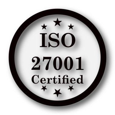 ISO 27001 simgesi. Beyaz arka plan üzerinde Internet düğmesi