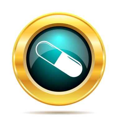 Hap simgesi. Beyaz arka plan üzerinde Internet düğmesi