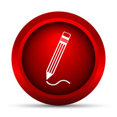 Kalem simgesi. Beyaz arka plan üzerinde Internet düğmesi