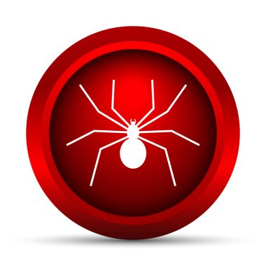 Örümcek simgesi. Beyaz arka plan üzerinde Internet düğmesi