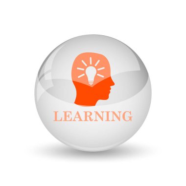 Öğrenme simgesi. Beyaz arka plan üzerinde Internet düğmesi