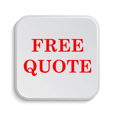 Ücretsiz fiyat teklifi simgesi. Beyaz arka plan üzerinde Internet düğmesi