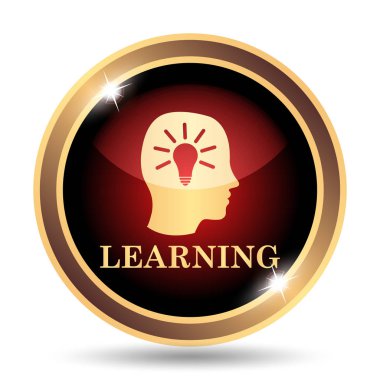 Öğrenme simgesi. Beyaz arka plan üzerinde Internet düğmesi