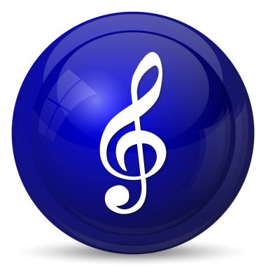 Müzik Not simgesi. Beyaz arka plan üzerinde Internet düğmesi