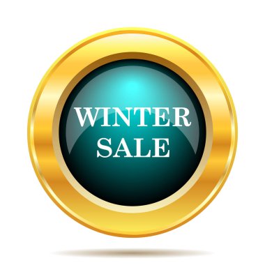 Kış satış simgesi. Beyaz arka plan üzerinde Internet düğmesi