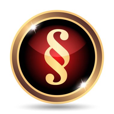 Paragraf simgesi. Beyaz arka plan üzerinde Internet düğmesi