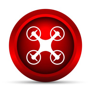 Drone simgesi. Beyaz arka plan üzerinde Internet düğmesi