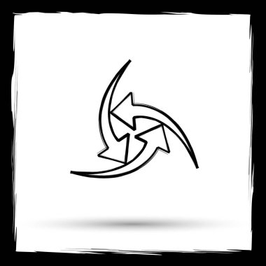 Simge değiştir. Beyaz arka plan üzerinde Internet düğme. Anahat tasarım taklit boya fırçası