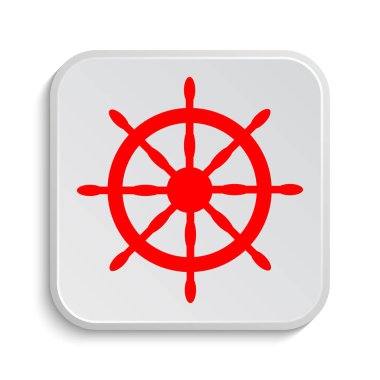 Deniz tekerlek simgesi. Beyaz arka plan üzerinde Internet düğmesi