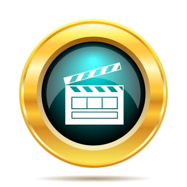 Film simgesi. Beyaz arka plan üzerinde Internet düğmesi