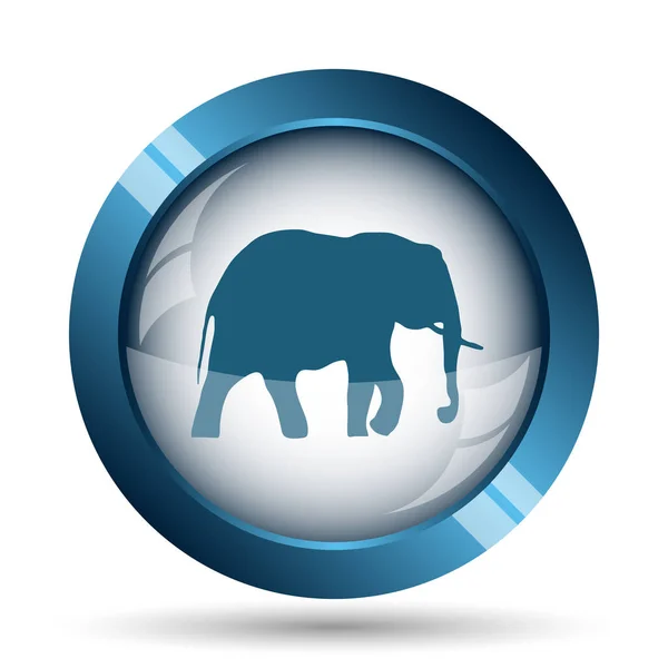 Sloní Ikona Internet Tlačítko Bílém Pozadí — Stock fotografie