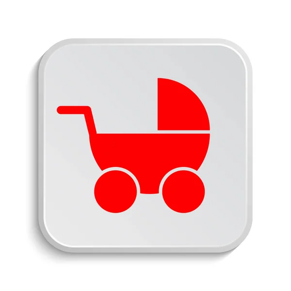 Het Pictogram Van Kinderwagen Internet Knop Witte Achtergrond — Stockfoto