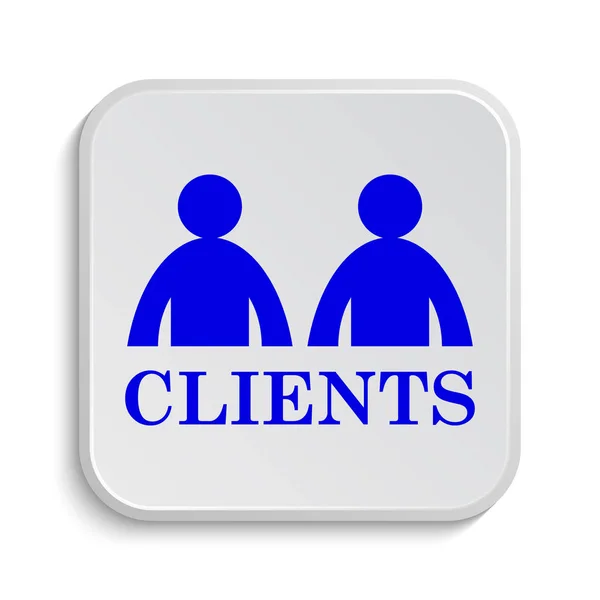 Clients Icon Internet Button White Background — Stock Photo, Image