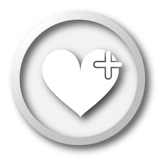 Heart with cross icon. Internet button on white background