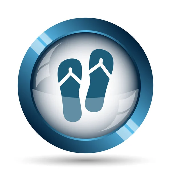 Slippers Icon Internet Button White Background — Stock Photo, Image