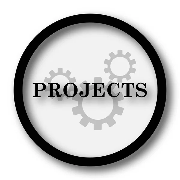 Icono Proyectos Botón Internet Sobre Fondo Blanco —  Fotos de Stock