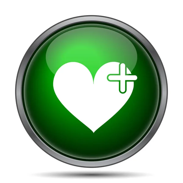 Herz Mit Kreuz Symbol Internet Taste Auf Weißem Hintergrund — Stockfoto