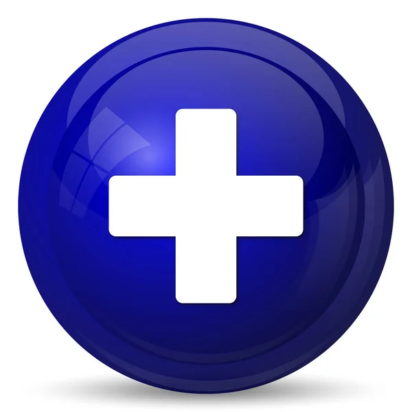 Icono Médico Cruzado Botón Internet Sobre Fondo Blanco — Foto de Stock