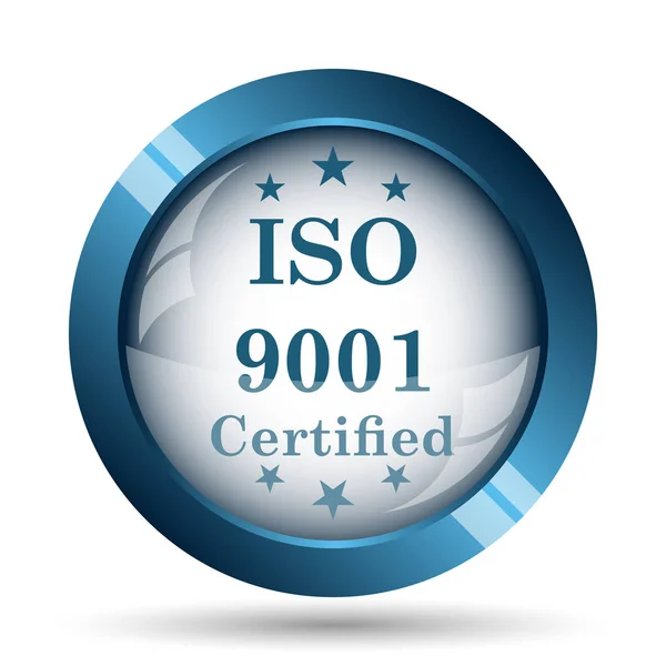 Iso9001 のアイコン 白い背景の上のインター ネット ボタン — ストック写真