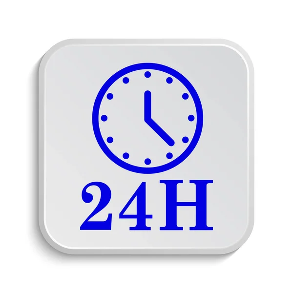 Icône Horloge 24H Bouton Internet Sur Fond Blanc — Photo