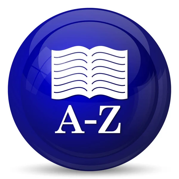 A-Z book icon. Internet button on white background
