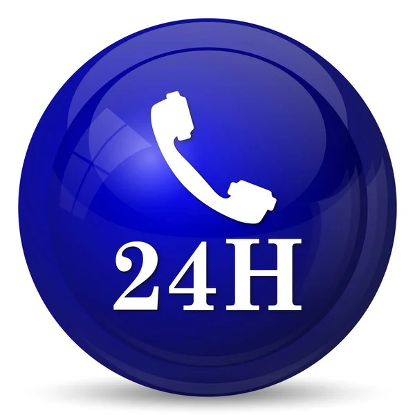 Ikona Telefonu 24H Przycisk Internet Białym Tle — Zdjęcie stockowe