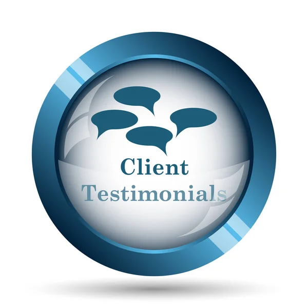 Client Testimonials Icon Internet Button White Background — Stock Photo, Image