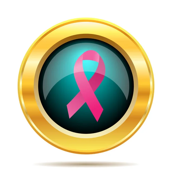 Значок Стрічкою Раку Молочної Залози Інтернет Кнопки Білому Тлі — стокове фото