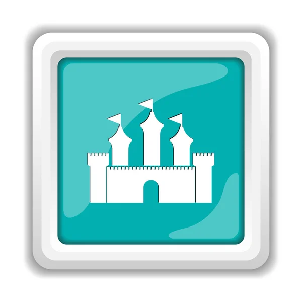 城堡图标 白色背景上的互联网按钮 — 图库照片