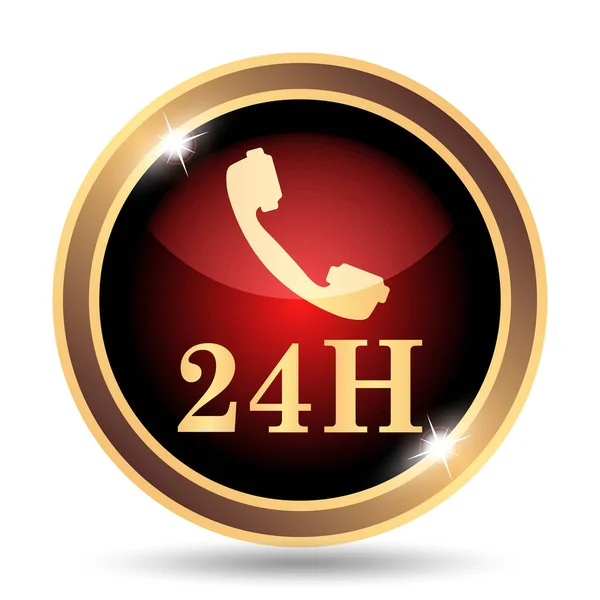 24H phone icon. Internet button on white background