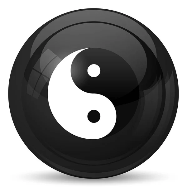 Ying Yang Ikona Przycisk Internet Białym Tle — Zdjęcie stockowe