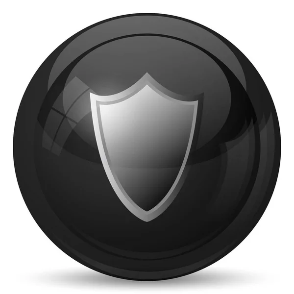 Ícone Escudo Botão Internet Fundo Branco — Fotografia de Stock