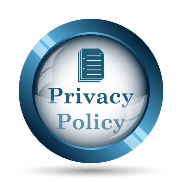 Ikona Polityki Prywatności Przycisk Internet Białym Tle — Zdjęcie stockowe